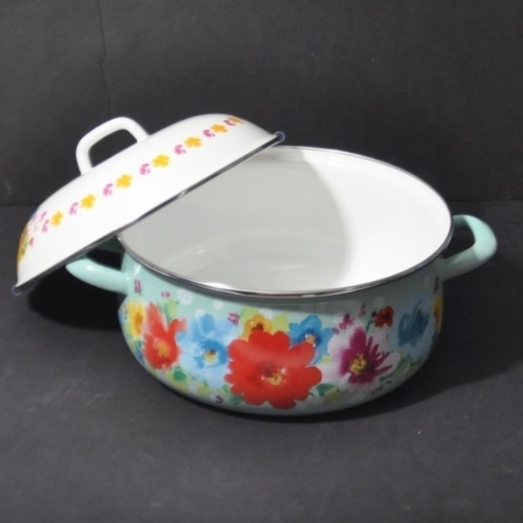 The Pioneer Woman Breezy Blossom Enamel on Steel 4-Quart Dutch Oven with Lid New - Picture 2 of 7